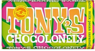Tony's Chocolonely Milk Chocolate Pecan Crunch Bar - 180g, Gift, Vegetarian - Belgian Fairtrade Chocolate