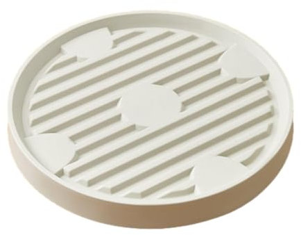 Sharplace Support de Plante Roulant avec Roues, Plateau de Pot de Fleur, Plateaux de jardinière roulante, Chariot Rond pour Pot de Fleur, pour Jardin extérieur, Diamètre extérieur 25 cm, Beige