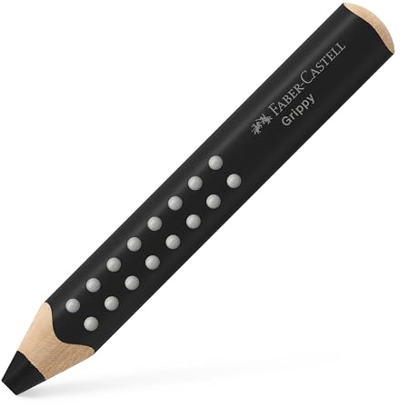 Faber-Castell - Buntstift Grippy Schwarz 3-in-1 Malstift | Dicker Farbstift für Kleinkinder, ergonomischer Jumbo Buntstift mit Grip-Noppen, leicht abwaschbar