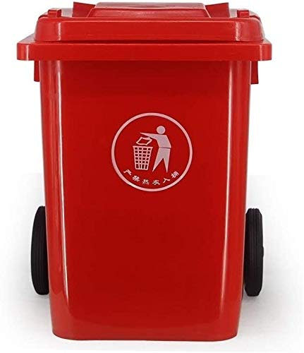 WYRMB Poubelle à roulettes pour hôtel, restaurant, jardin, poubelle de tri multicolore, rouge, 80 L