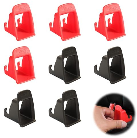 FAINCA 8 Stücke Isofix Adapter, Schwarz/Rot Isofix Einführhilfe,Führungsnut für Den Kindersitz Isofixes Einführhilfe, für Autositze Universal Werkzeug, Befestigungssysteme für Autositze