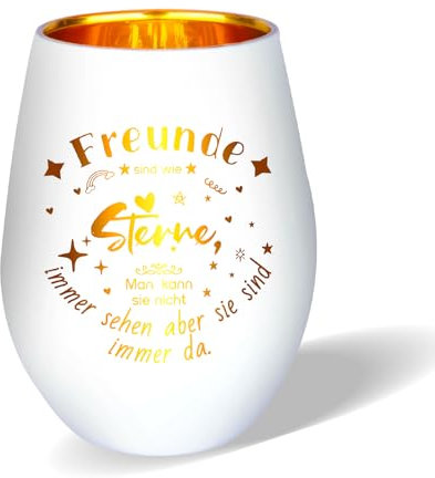 Belillpipi Geschenke für Freunde, Windlicht aus Glas für Beste Freundin, Teelichthalter mit Gravur Dankeschön Personalisierte Geschenke für Kollegen Weihnachten Geburtstag