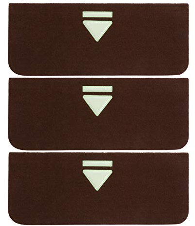 KONTONTY Rutschfeste Treppenteppiche 3er Satz Selbstklebende Stufenmatten Mit Leuchtendem Effekt Waschbare Stufenpads Für Holztreppen