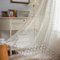 USTIDE Boho Lace Crochet Sheer Farmhouse Curtain - Floral Beige Vintage Living Room Bedroom Door Curtain, 150x180cm