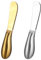 Teaaha 2 Stück Buttermesser Klein, Edelstahl Käsemesser Dessertmesser Set Silber Dessertmesser Brotzeitmesser Set Marmelade Messer Creme Messer für Butter, Käse, Gebäck 13,5 cm (gold,silber)