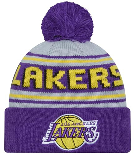 New Era Sportliche Beanie-Mütze mit Bommel und Wordmark – NBA erhöhte Manschette, Strickmütze