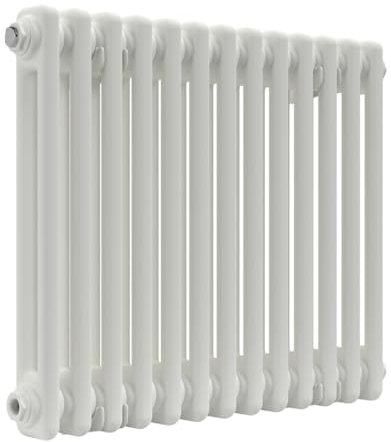 Lux Heat White Horizontal 2 Column Traditional Radiator 500mm (H) x 605mm (W)