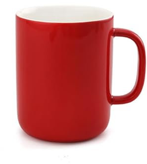 TREEWOO Taza de Café de Cerámica Noble Minimalista Apta para Microondas y Lavavajillas 330 Ml Taza de Té Leche Para la Familia Amigos Padre Regalo del Día de la Madre (Rojo)