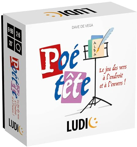 Ludic - Poétête - Le Jeu des vers À L’Endroit Et À L’Envers ! | Jeu De Société pour Adultes Et Enfants Dès 12 Ans, Jeu de Plateau pour Toute La Famille, Idée Cadeau Garçon Fille Enfant, Made in Italy