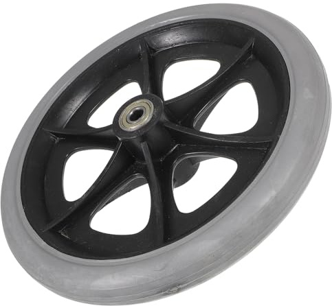 Rollstuhl Vollrad 8 Zoll Kunststoff Lenkrolle Vorne 0,8cm | Vollgummireifen Rollstuhlräder, Universalräder für Rollstühle, Ersatzräder für Rollstühle Scooter