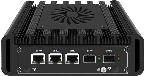 AdvanElink Micro Firewall Mini PC N305, 8 Cores Low-power Processor, 2 x 10G SFP, 3 x 2.5GbE i226-V LAN, 8GB DDR5 128GB SSD, Built-in Fan