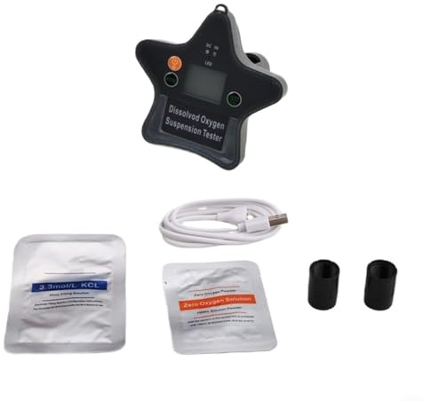 EXTRWORY Kabelloses Messgerät für gelösten Sauerstoff, tragbar, 0–20 mg/l, mit Datenübertragung zur Überwachung der Wasserqualität, Schwarz