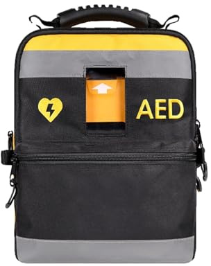 Defibrillator Pouch, Portable AED Storage Bag, AED Defibrillator Storage Bag, First Aid Bag, Medical Bag with Adjustable Shoulder Straps & Reflective Strips, for Public Places