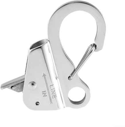 Boat for FENDER Suspension Clip Marine-Grade 316 Stainless Steel Adjustable Rope Length Sliding Hook One-Handed Quick-Release Clamp Fits 3/8 5/8 Inch(3/8in)