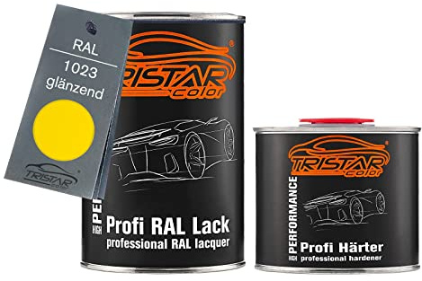 RAL 1023 Verkehrsgelb glänzend Lack Dose + Härter 1,5 L | 2K-Set aus Lack + Härter, schnelltrocknend
