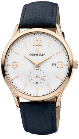 Orphelia Herren-Armbanduhr Tiempo Analog Quarz Leder