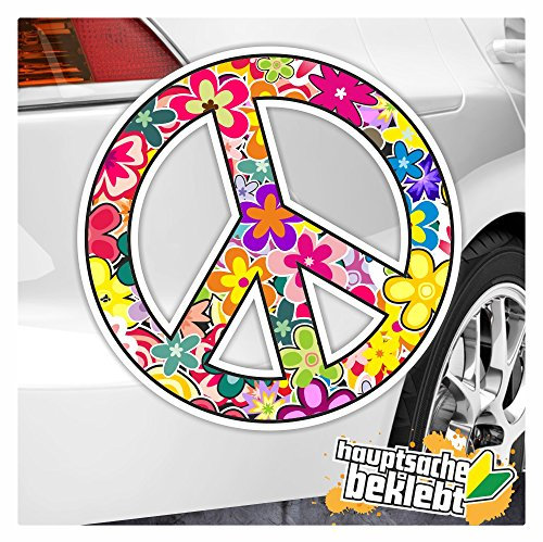 Kiwistar - Autoaufkleber - Peace Aufkleber - für Auto, Laptop, Fahrrad, LKW, Motorrad Aufkleber mehrfarbig Sticker Decal