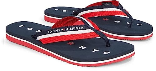 Tommy Hilfiger Damen Flip Flops Tommy Loves NY Beach Sandal Badeschuhe, Blau (Midnight), 42