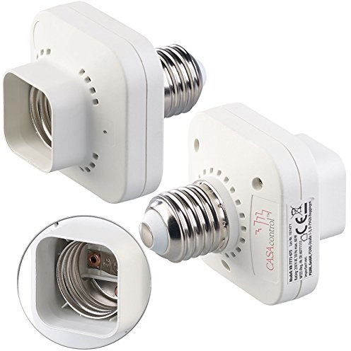 CASAcontrol Zubehör zu Funkschalter Deckenlampe: 2er-Set E27-Lampenfassungen für kinetische Funk-Schalter KFS-100, 60 W (Funkschalter mit Empfänger, Kinetischer Sets)