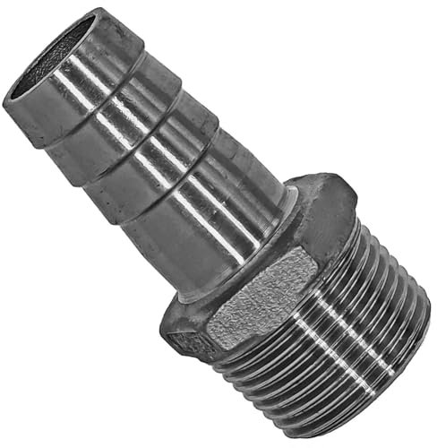 Schlauchtülle mit Außengewinde - 1 1/4 Zoll AG x 32mm - Gewinde-Fitting aus Edelstahl(V4A)