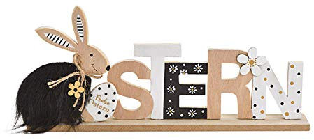 itsisa Deko Schriftzug Ostern aus Holz - Oster Deko schwarz weiß, Osterdeko (Ostern 1)