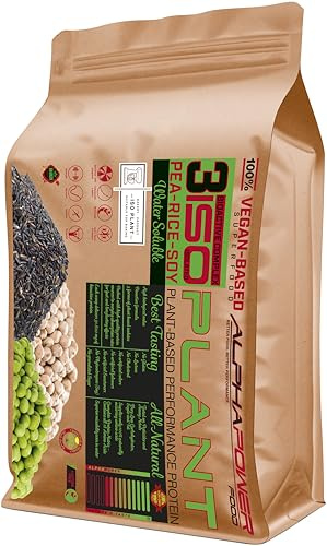 Veganes pflanzliches laktosefreies Proteinpulver, Eiweiss Protein Pulver Shake I ohne künstliche Süßungsmittel, Zucker I brauner Reis, Erbsen, Soja Isolat I 2kg natürliches Blaubeer Käsekuchen