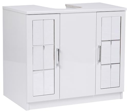 LIBEROSHOPPING.EU – Tu casa en un Clic, Mueble cubrecolumna 2 Puertas Espejo Blanco Brillante