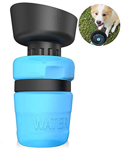 SZRWD Hundetrinkflasche für unterwegs, 520ml Hunde Wasserflasche, Tragbare Haustier Trinkflasche BPA Frei Faltbarer Hunde/Katze Wasserflasche für Haustiere Unterwegs, Reise und Wandern
