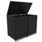 yorten Mülltonnenbox Müllboxen Mülltonnenverkleidung PE-Rattan für 2 Tonnen mit Schließsystem Schwarz 148 x 80 x 111 cm (B x T x H)
