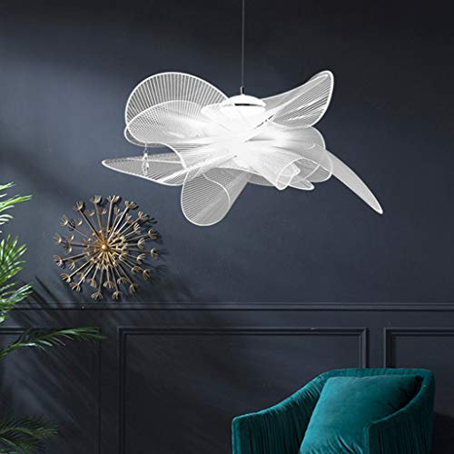 AHQX Moderne LED-Pendelleuchten 24W Kreative Mesh-Kristall-Hängelampe Einfache Blütenblatt Hängeleuchten Höhenverstellbare Pendellampe Restaurant Schlafzimmer Wohnzimmer Esszimmer Kronleuchter
