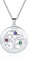 Custom4U Bijoux Argent 925 Collier Médaillon Personnalisé avec 3 Prénoms Arbre de Vie