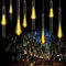 KINGCOO 2St Meteorschauer Lichterkette, Meteorschauer Fallende Regen Lichter 30cm 8 Tubes 192LEDs Wasserdichte Schneefall Lichterkette für Garten Hochzeit Party Weihnachten Dekoration (Warmweiß)