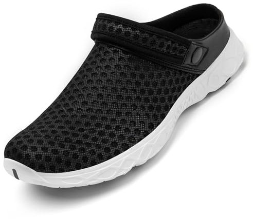 SAGUARO Hausschuhe Herren Sommer Outdoor Pantoletten Atmungsaktiv Damenhausschuh Schwarz 37