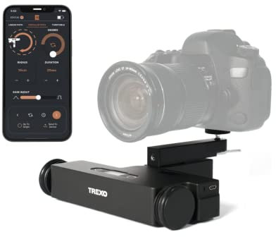 Trexo Wheels Tisch-Kamerawagen Slider für Smartphones und DSLR-Kameras, App-unterstützt Android/iOS, Programmierbar, Ultra-leise Motoren, Für Videoaufnahmen und Zeitraffer