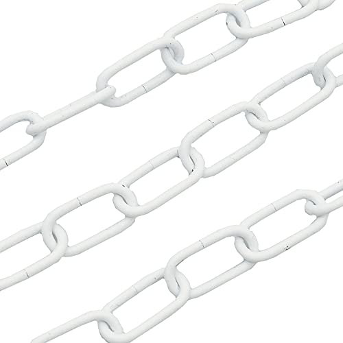 1,5m Eisenkette Weiß ø 2mm Glatt Zierkette Rundstahlkette Rundgliederkette Ringkette lackiert