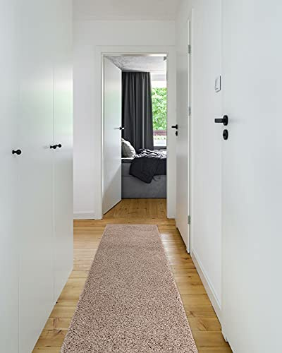 rugsx Teppich, Läufer SOFFI Shaggy 5cm; in die Küche, Halle, Korridor, beige 60x200 cm