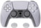eXtremeRate PlayVital Cover Skin per ps5 Controller Joystick Custodia Protettiva Antiscivolo Silicone Case con Gommini Coprilevette Analogiche-Samurai,Trasparente Bianco