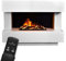 GLOW FIRE Wasserdampf Kamin Kant (Standkamin) - Elektrokamin mit realistischen LED 3D-Flammen, Knistereffekt & Fernbedienung, 120x93x50 cm - Opti-Myst 600 Elektro Kamin mit Holz-Deko, Weiß