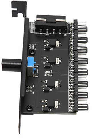 Chasis Concentrador de Ventilador Enfriamiento de CPU 8 Puertos 12 V 3Pin 4Pin Controlador de Velocidad de Ventilador de PC Controlador de Velocidad de Concentrador de Ventilador de 72W con(IDE)