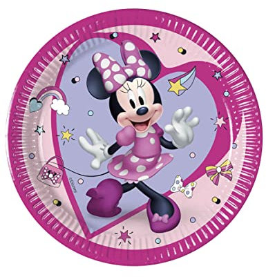 Procos 8 Assiettes en Carton Minnie Junior 20 cm - Violet - Taille Unique