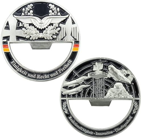 Café Viereck ® Bundeswehr Flaschenöffnercoin - Challenge Coin Münze als Flaschenöffner 5 cm Ø - Luftwaffe