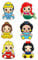 FEIFEI’S BOW 6PCS Toy Aven Princes FRIDGE MAGNET Kids Memo Party Bag Fillers Board 3D Action Figures Gift Refrigerator sticker (PRINCESS)