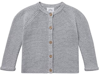 Stellou & friends Cardigan-Strickjacke für Mädchen und Jungen mit Knöpfen in Holz-Optik | Hochwertige Baby-Kleidung aus 100% Baumwolle