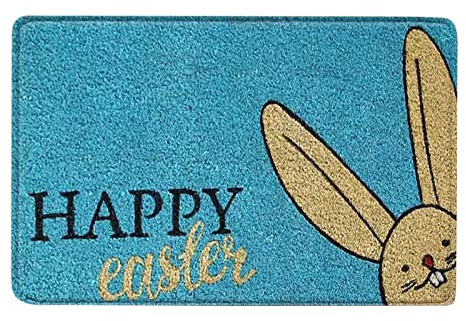 Ostern Fußmatte Osterhase Türmatte 40 x 60 cm Fussmatte für außen & innen Deko Antirutsch Fußabtreter für Haustür Eingangsmatte Schmutzfangmatte Frühlingsdeko Z#17