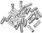 sourcing map 26pcs Metal Cord End Lock, Metal Drawstring Rope Stopper Column Rope Fastener Cord Ends Caps for DIY Lanyard Clothes Backpack Bag, Silver