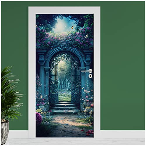 Finest Folia Türfolie 90x200 cm Türtapete Türposter Folie für Tür Wohnzimmer Kinderzimmer Küche Türaufkleber Bad Aufkleber selbstklebend TF03 (07 Wunderland)