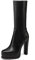 QUEEN HELENA Stivali con Plateau con Tacco Alto Zip Laterale Donna K3233 (Nero, numeric_40)