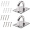 Fokelyi Square Pad Eye Plate, 2 Pcs Stainless Steel Ceiling Hooks with 8 Screws and Plastic Plugs Heavy Duty Pad Eye Plate Metal Suspension U Hooks for Wall Ceiling Hanging