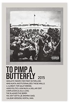 GUyfam Klassisches Musikposter To Pimp A Butterfly von Kendrick Lamar Sänger-Poster, Leinwand-Poster, Wandkunst, Dekordruck, Bild, Gemälde für Wohnzimmer, Schlafzimmer, Dekoration, 30 x 45 cm