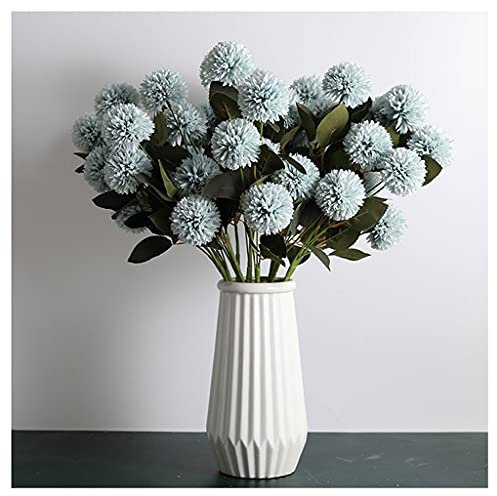Künstliche Blumen, künstliche Hortensien, Löwenzahn, für Wohnzimmer, Tisch, Blumen, Kunstblumen, Hochzeit, Blumenarrangement, romantisch und schön (Farbe: Lila) (blau)